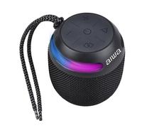 Aiwa BST-100 Enceinte Bluetooth Portable 5 W, étanche IP66, Mains Libres, lumière synchronisée RVB, jusqu'à 8 h de Lecture, USB-C, Compatible avec Android/iOS/Windows Noir