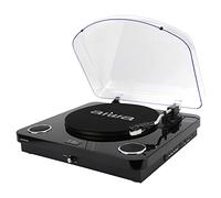 Aiwa GBTUR-120BKMKII : Tourne-Disque Bluetooth avec Encoding, 3 Vitesses, Radio FM, USB et SD - Conversion directe de Vinyle vers numérique Couleur : Noir