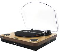 Aiwa GBTUR-120WD Plateau tournant en bois et noir avec Bluetooth, radio et MP3 33/45/78 tr/min