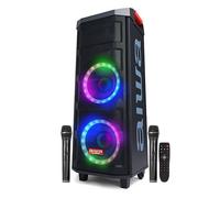 AIWA KBTUS-710-MKII Enceinte Karaoké Portable 700W Bluetooth 5.0 TWS 2 Micros VHF Sans Fil Batterie LED RGB