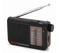 Aiwa Radio AM/FM de poche RS-55/BK avec entrée Heasphone et écouteurs stéréo en métal Noir