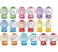 Aiwdeyi 18/36PCS Valentine's Candy Cards Gifts Set with Plastic Dome, DIY Treat Holder Cards, Bubble Gum Machine Valentines Day Candy Cards for Kids Classroom, Funny Valentine Exchange Card