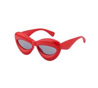 Aiweijia Unisexe Funky Trop grande taille épais Forme de lèvre Mignon Lunettes de soleil Cadre épais Couleur de bonbons Verres