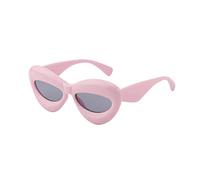 Aiweijia Unisexe Funky Trop grande taille épais Forme de lèvre Mignon Lunettes de soleil Cadre épais Couleur de bonbons Verres