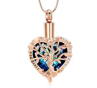 AIWENXI Arbre de Vie Bijoux pour Cendres Amour Un Souvenir Colliers Forme de Cœur Acier - I Love You