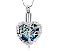 AIWENXI Arbre de Vie Bijoux pour Cendres Amour Un Souvenir Colliers Forme de Cœur Acier - I Love You