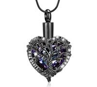 AIWENXI Arbre de Vie Bijoux pour Cendres Amour Un Souvenir Colliers Forme de Cœur Acier - I Love You