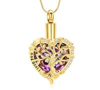 AIWENXI Arbre de Vie Bijoux pour Cendres Amour Un Souvenir Colliers Forme de Cœur Acier - I Love You