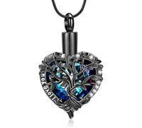 AIWENXI Arbre de Vie Bijoux pour Cendres Amour Un Souvenir Colliers Forme de Cœur Acier - I Love You