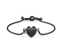 AIWENXI Bijou de crémation en forme de cœur Bracelets urne pour cendres Bracelet réglable commémoratif pour femmes Acier inoxydable cendres Bracelets Souvenirs Bijoux, 1.57, No Gemstone
