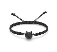 AIWENXI Bracelet crémation chat mignon pour cendres en acier inoxydable pendentif urne animal de compagnie souvenir réglable corde tressée bracelet bijoux cadeau commémoratif pour femmes hommes, Acier