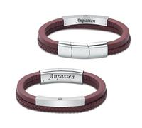 AIWENXI Bracelet de crémation avec perles de fermeture en cuir de vachette tressé multicouche pour hommes et femmes