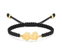 AIWENXI Bracelet urne funéraire pour animal de compagnie - Bracelet réglable avec double empreinte de patte pour les cendres de chien/chat - Bracelet en corde tressée - Bijou urne commémoratif