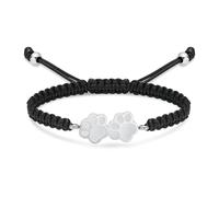 AIWENXI Bracelet urne funéraire pour animal de compagnie - Bracelet réglable avec double empreinte de patte pour les cendres de chien/chat - Bracelet en corde tressée - Bijou urne commémoratif