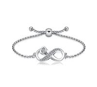 AIWENXI Bracelet urne pour cendres - Bracelet infini pour femmes et filles - Bijou souvenir crémation - Zircone cubique - Cadeau de perte d'un être cher pour humain, 22 cm, Acier inoxydable