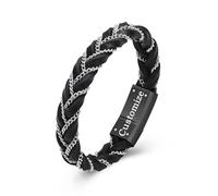 AIWENXI Bracelet urne urne en cuir synthétique tressé pour cendres - Bijou de crémation réglable avec bracelet commémoratif pour hommes et femmes, 1.57, No Gemstone