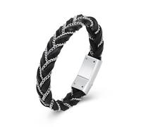 AIWENXI Bracelet urne urne en cuir synthétique tressé pour cendres - Bijou de crémation réglable avec bracelet commémoratif pour hommes et femmes, 1.57, No Gemstone