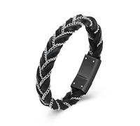 AIWENXI Bracelet urne urne en cuir synthétique tressé pour cendres - Bijou de crémation réglable avec bracelet commémoratif pour hommes et femmes, 1.57, No Gemstone