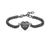 AIWENXI Bracelets de crémation pour cendres cœur urne bracelets pour femmes en acier inoxydable pour animaux de compagnie Bracelet commémoratif Cadeaux souvenirs, 1.57, No Gemstone