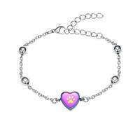 AIWENXI Bracelets urne de chien pour cendres, cœur, crémation, bijoux en acier inoxydable, mémorial, crémation, bracelet souvenir, bracelet réglable pour hommes et femmes, 1.57, No Gemstone