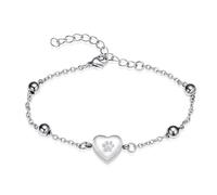 AIWENXI Bracelets urne de chien pour cendres, cœur, crémation, bijoux en acier inoxydable, mémorial, crémation, bracelet souvenir, bracelet réglable pour hommes et femmes, 1.57, No Gemstone