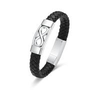 AIWENXI Bracelets urnes infini pour hommes femmes PU cuir création bracelets pour cendres en acier inoxydable souvenirs commémoratifs animaux de compagnie bracelet cendres bijoux, 1.57, No Gemstone