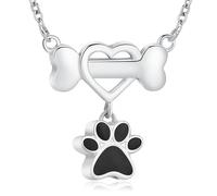 AIWENXI Collier urne commémorative en forme de pattes de chien en acier inoxydable pour cendres d'animaux domestiques, Acier inoxydable
