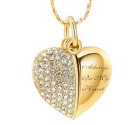 AIWENXI Collier urne en forme de cœur pour cendres Mini cœur Monument Crémation Bijoux Cristal Acier Inoxydable Cendre Pendentif Souvenir pour Hommes Femmes, Acier inoxydable