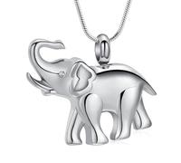 AIWENXI Collier urne en forme d'éléphant pour cendres, bijoux de crémation en forme d'animal pour femmes et hommes en acier inoxydable, collier commémoratif pour cendres pour animaux de compagnie