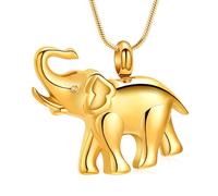 AIWENXI Collier urne en forme d'éléphant pour cendres, bijoux de crémation en forme d'animal pour femmes et hommes en acier inoxydable, collier commémoratif pour cendres pour animaux de compagnie