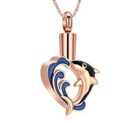 AIWENXI Collier urne funéraire en forme de requin - En acier inoxydable - Pendentif pour cendres - Pour hommes et femmes, Acier inoxydable