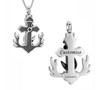 AIWENXI Colliers urne en forme de croix pour cendres - Ancre - Bijou en acier inoxydable - Style celtique - Pendentif souvenir pour hommes et femmes, Acier inoxydable