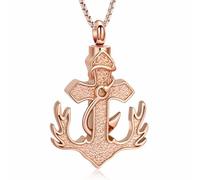 AIWENXI Colliers urne en forme de croix pour cendres - Ancre - Bijou en acier inoxydable - Style celtique - Pendentif souvenir pour hommes et femmes, Acier inoxydable