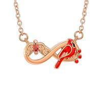 AIWENXI Colliers urne infini pour femmes et hommes Cardinal Nordique Crémation Bijoux pour cendres Cristal Ailes d'ange Commémoration Cendres Pendentif Souvenir Bijoux, Acier inoxydable