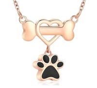 AIWENXI Colliers urne pour animaux de compagnie pour cendres de chien Pattes de Crémation Pendentif commémoratif de chien en forme d'os Colliers de cendres pour hommes et femmes en acier inoxydable