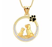 AIWENXI Mini collier de crémation en forme de chien pour cendres de chien en forme de patte de chien urne collier pour homme et femme en acier inoxydable cristal rond souvenir pendentif cendres