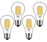 Aiwerttes Ampoule LED Edison 12W Équivalent 100W 1000LM, Blanc Doux 3000K, Ampoules à Filament LED Edison à Vis E27, Lampe Antique en Verre Clair Style Vintage A60, Non Dimmable, Paquet de 4