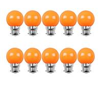 Aiwerttes B22 Ampoules à baïonnette de couleur orange 2W (équivalent 20W) Ampoules de Noël à économie d'énergie pour balles de golf, paquet de 10 [Classe énergétique A +]