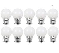 Aiwerttes Lot de 10 ampoules à baïonnette B22 2 W G45 Mini Glof LED (équivalent 20 W) 6500 K Blanc froid 220 V Multicolore Efficacité énergétique pour décoration de fête