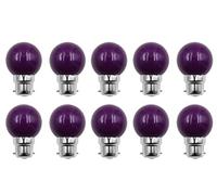 Aiwerttes Lot de 10 ampoules à baïonnette B22 non variables 2W G45 Mini Glof LED (équivalent 20 W) VIOLETX 220V Efficacité énergétique pour guirlande de fête, décoration de guirlandes non dimmable