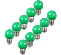 Aiwerttes Lot de 10 ampoules de couleur 2W E27 G45 Ampoules LED Ampoule AC220V non dimmable, ampoules vertes pour décoration, Halloween, Noël