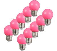 Aiwerttes Lot de 10 ampoules E27 avec abat-jour en spirale 2 W LED Edison Light Pink Golf Light Halloween Christmas