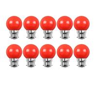 Aiwerttes Lot de 10 ampoules LED à baïonnette B22 2 W équivalentes 20 W - Rouge - Pour guirlande - Décoration d'intérieur - Intensité variable