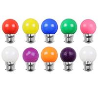 Aiwerttes Lot de 10 ampoules LED B22 G45 2W à capuchon à vis 10 couleurs, ampoule à incandescence 20W Equilavent, lumières de fête feston pour une utilisation intérieure et extérieure, non gradable