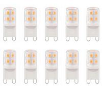 Aiwerttes Lot de 10 ampoules LED G9 3 W, 16 LED AC220-240 V, équivalent halogène 25 W, blanc chaud, taille mini, angle de faisceau de 360°, ampoules à économie d'énergie pour éclairage domestique