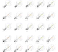Aiwerttes Lot de 25 Ampoules en Verre E12 G40 LED 1W,Equivalent à Ampoule Incandescente 10W,Blanc Chaud 2700K,100LM,Non Dimmabile,Ampoules Globe G40,pour Decorative Guirlande