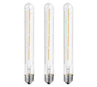 Aiwerttes Lot de 3 ampoules LED tubulaires Edison Art E27 4 W non dimmable Modèle T30 Ampoule à filament nostalgique 400 lm Couvercle en verre transparent AC 220-240 V 2700 K Blanc chaud