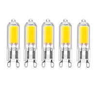 Aiwerttes Lot de 5 ampoules LED G9 200 lm G9 - Verre transparent - 2 W = 25 W équivalent halogène - 6000 K - Blanc froid - AC 220 ~ 240 V - G9 Bi-broches - Économie d'énergie