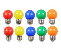 Aiwerttes pack de 10 ampoules colorées 2W ampoules E27 G45, lampe LED ampoule balle de golf colorée, couleurs mélangées rouge jaune vert bleu orange