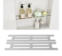 AIWFL Lot de 2 étagères rectangulaires en acier inoxydable pour niche de douche préfabriquée de 30,5 cm, compatible avec ligne de coulis de 0,3 cm, finition en acier inoxydable brossé